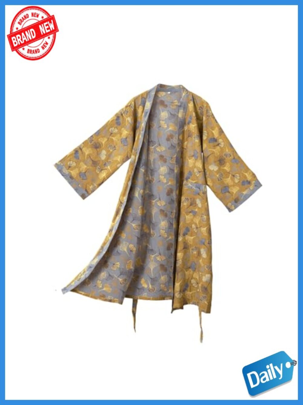100% Cotton Gauze Kimono Robe Long Loungewear Bathrobe Nightgown